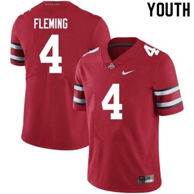 Youth Ohio State Buckeyes #4 Julian Fleming Scarlet Nike NCAA College Football Jersey Lightweight XIB0044PI